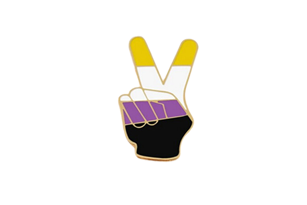 Non Binary Peace Sign Pin