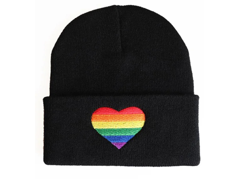 Rainbow Heart Beanie