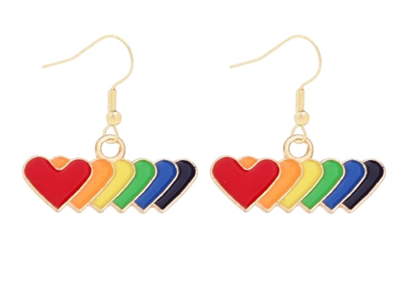 Rainbow Hearts Earrings