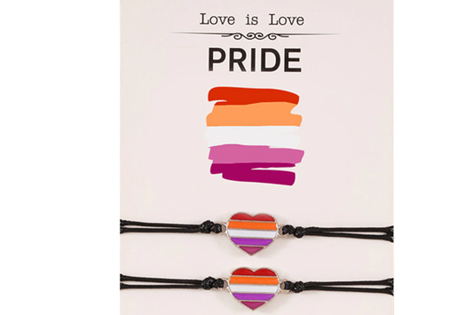Lesbian Heart Bracelet