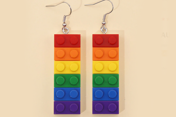 Rainbow Building Block Earrings