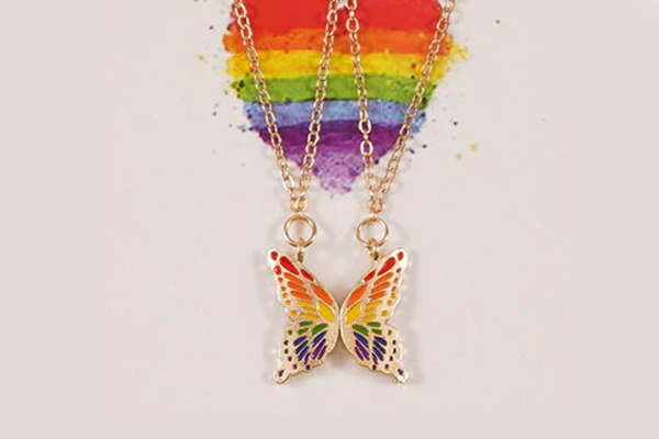 Rainbow Butterfly Necklace