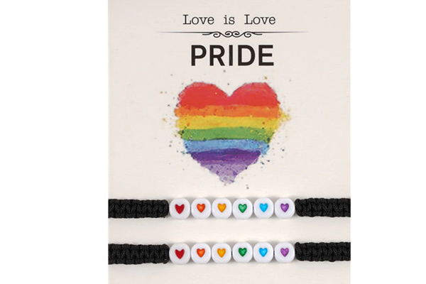 Rainbow Heart Charm Bracelet