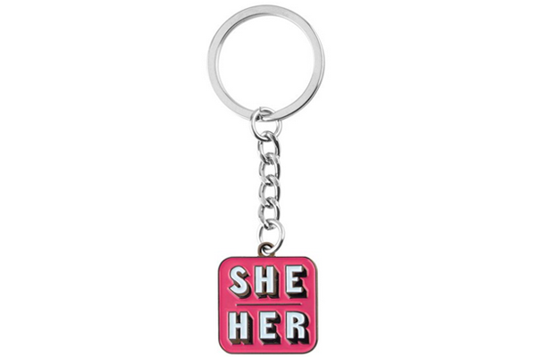 She/Her Pronoun Keyring