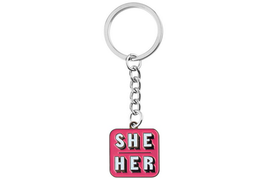 She/Her Pronoun Keyring