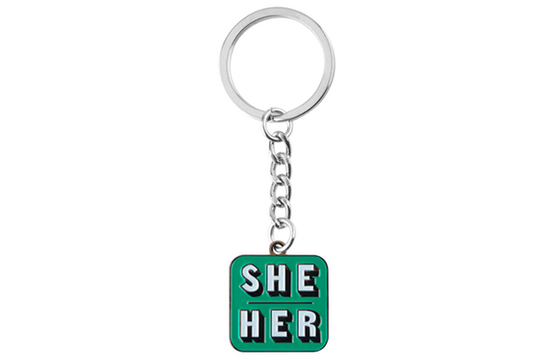 She/Her Pronoun Keyring
