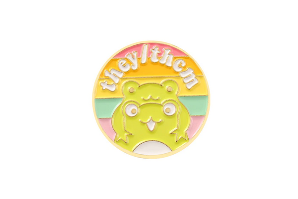 They/Them Froggy Pronoun Pin