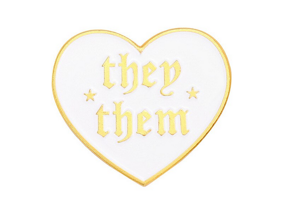 They/Them Heart Pronoun Pin