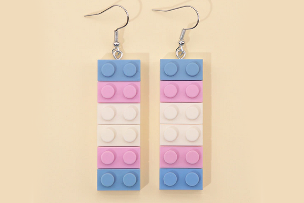 Trans Building Block Earrings