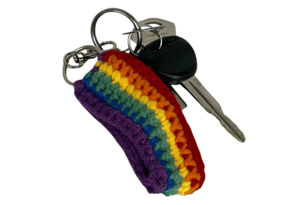 Crochet Rainbow Flag Keyring