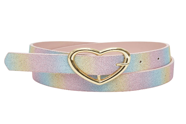 Glitter Heart Rainbow Belt