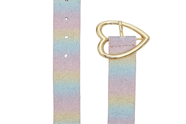 Glitter Heart Rainbow Belt