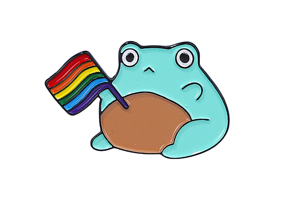 Pride Flag Frog Pin