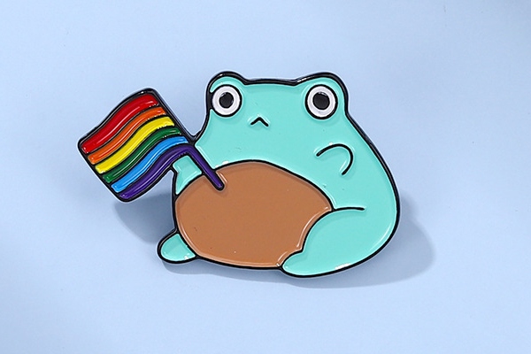 Pride Flag Frog Pin