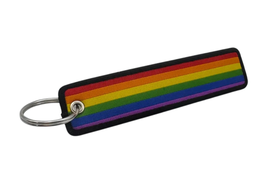 Pride Flag Embroidered Key Tag