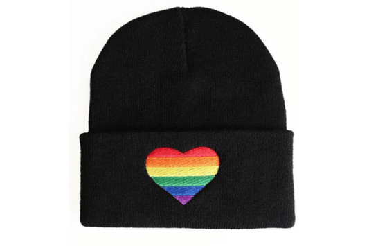 Rainbow Heart Beanie