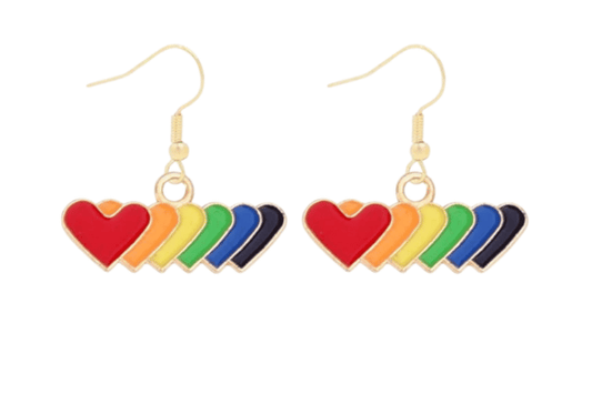 Rainbow Hearts Earrings
