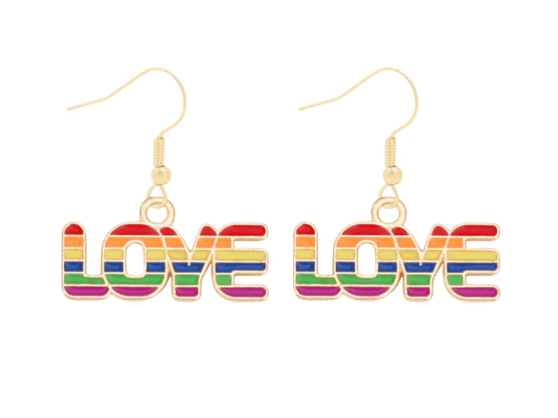 Rainbow Love Earrings