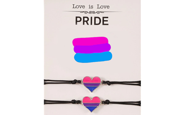 Bisexual Heart Bracelet