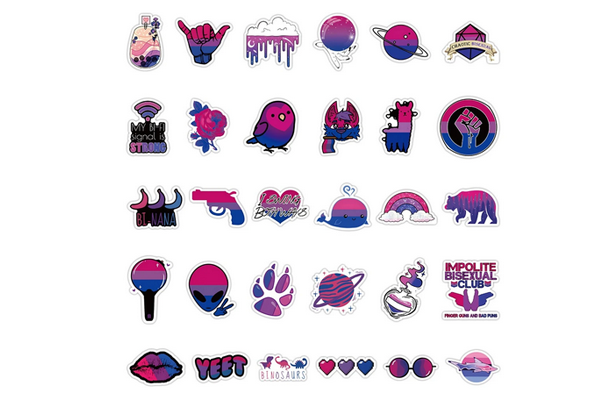 Bisexual Sticker 60 Piece Pack