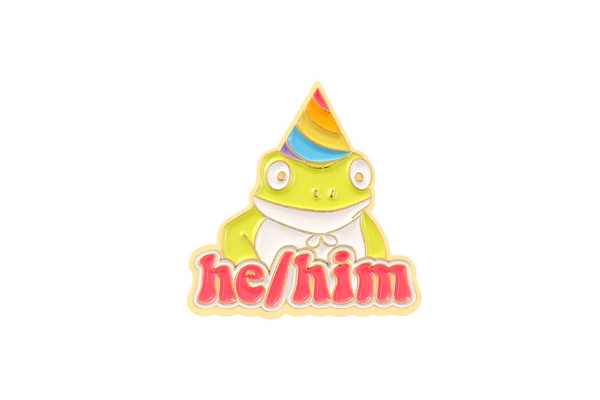 He/Him Froggy Pronoun Pin