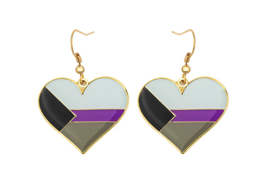 Asexual Heart Earrings
