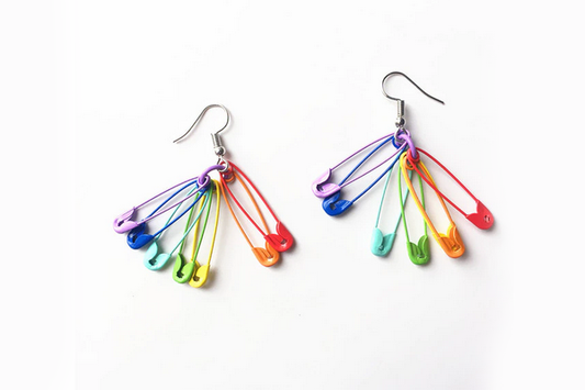 Rainbow Clip Earrings