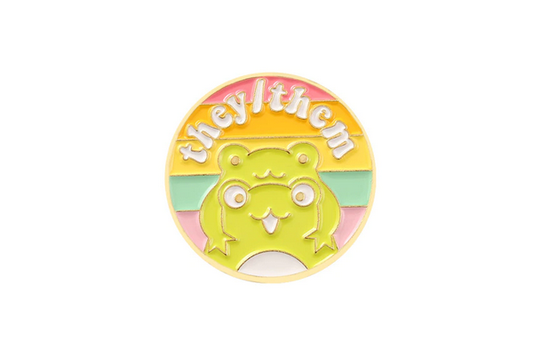 They/Them Froggy Pronoun Pin
