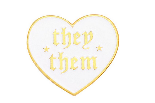 They/Them Heart Pronoun Pin
