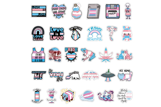 Trans Sticker 60 Piece Pack – LGBTQ+ Flags Australia
